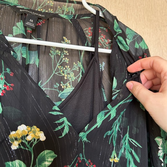 2 Piece Floral Long Sleeved Dress - Banana Republic - Size M - Picture 5 of 10